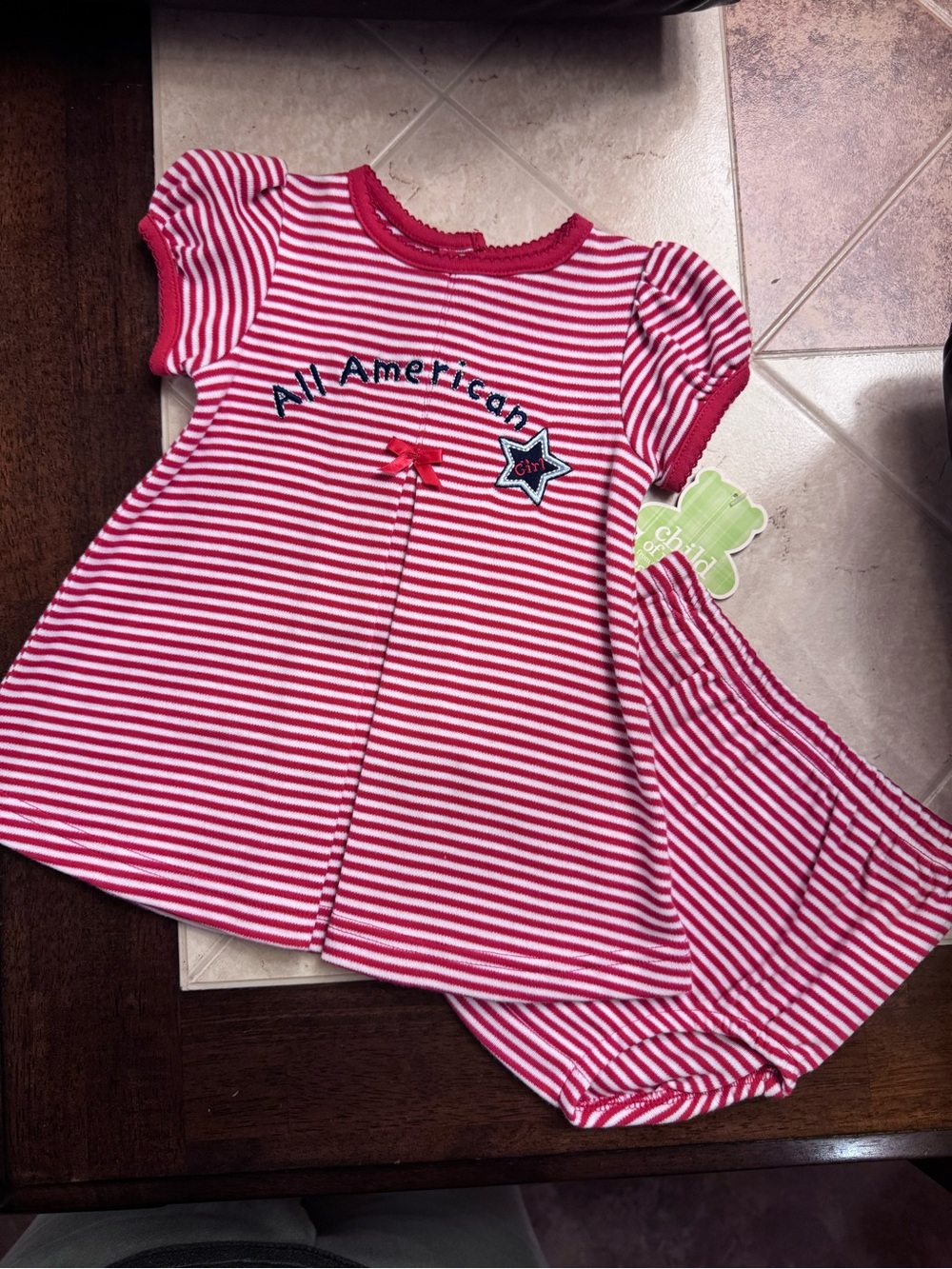 Carter's Red and White Striped Baby Outfit 0-3M